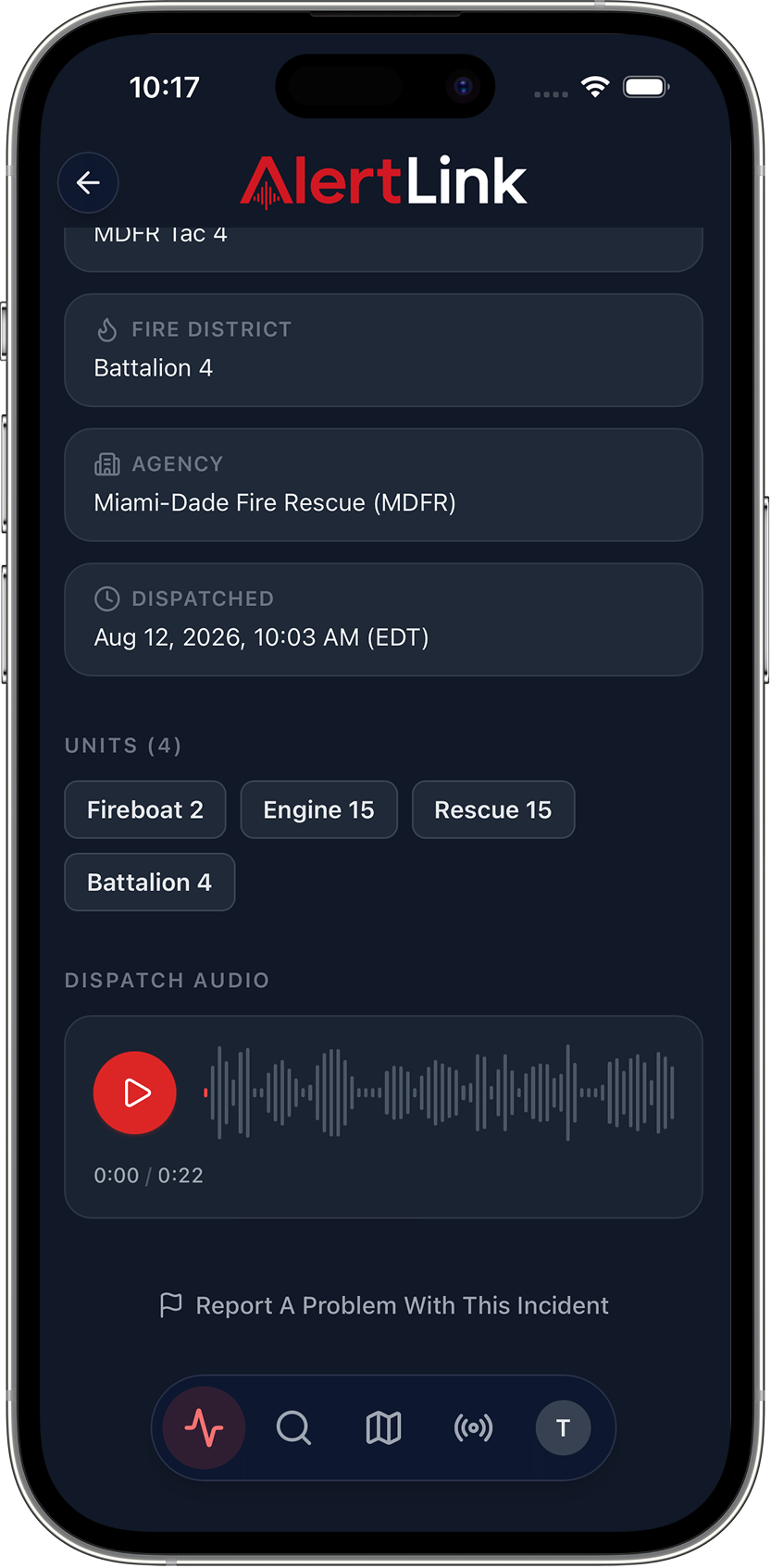 AlertLink dispatch audio